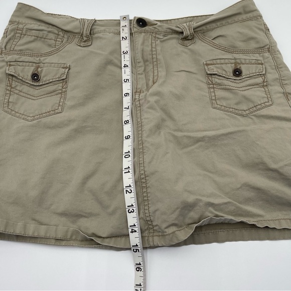 Faded Glory Khaki “Going Out” Skort Juniors Sz 10 90s Y2K 100% Cotton Utility - Picture 8 of 9